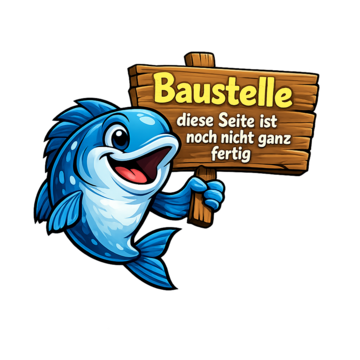 Kropp-Maskottchen mit Baustellenschild – diese Seite wächst weiter