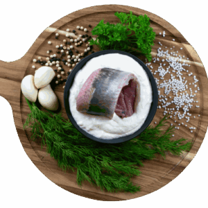 Matjesfilet in Apfelzwiebelsauce